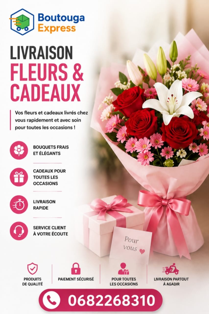 Livraison de fleurs et cadeaux à Agadir - Boutouga Express